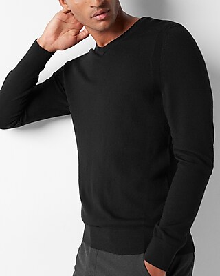 Men's Fashion Design Long Sleeve Color Matching V Neck Sweaters Youth Pullover